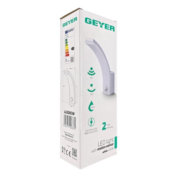 Φωτιστικό LED με αισθητήρα κίνησης 12-15-20W 4000K 1300-1600-2100lm IP65 λευκό - Image 2