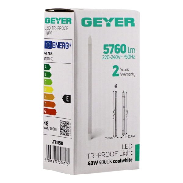 Φωτιστικό LED TRI-PROOF 1.50m 48W 4000K 5760lm IP65 - Image 2