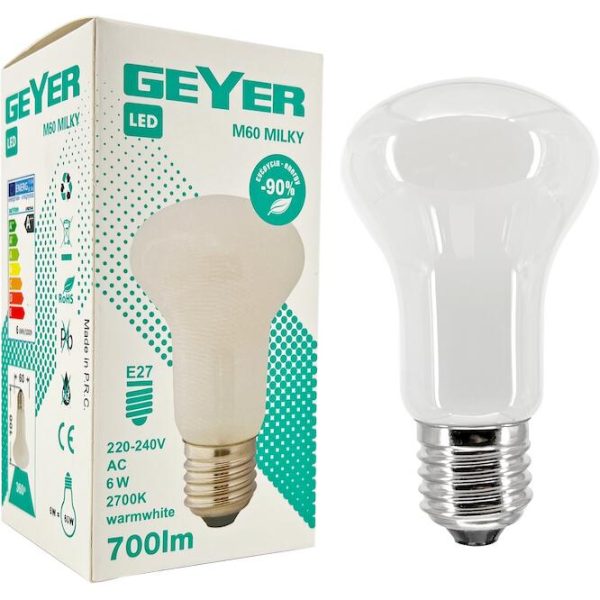 Λάμπα Led Milky M60 6W E27 2700Κ 700lm - Image 3