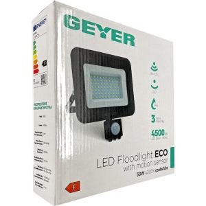 Προβολέας LED Economy 50W 4000K 4500lm IP65 μαύρος με ανιχνευτή κίνησης