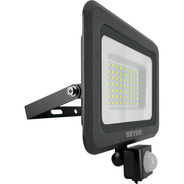 Προβολέας LED Economy 50W 4000K 4500lm IP65 μαύρος με ανιχνευτή κίνησης - Image 3