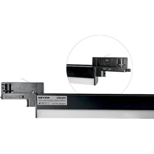 LED ράγας Innova 60W 4000K 7200lm 1.35m μαύρο
