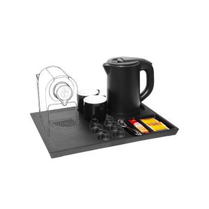 Ξενοδοχειακό σετ καλωσορίσματος PRWT-50086 Primo 0.8L 1200W με Ανοξείδωτο Cool touch Μαύρο βραστήρα & Βάση μελαμίνης