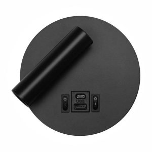 SPOTLIGHT ΑΠΛΙΚΑ ΚΡΕΒΑΤΙΟΥ LED ΡΥΘΜΙΖΟΜΕΝΗ ΜΑΥΡΗ 3W 4014