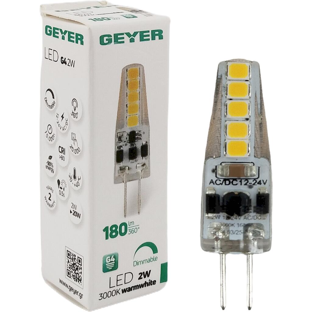 Λάμπα LED G4 2W 3000K 180lm 12-24V dim