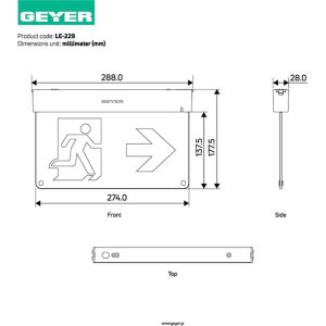 LED Φωτιστικό ασφαλείας 2W 6000K 30lm