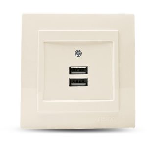 Μπέζ πρίζα USB διπλή