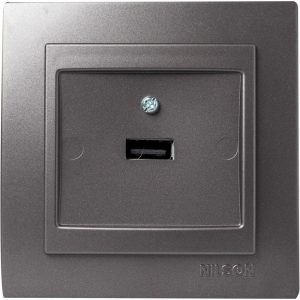 Ανθρακί πρίζα USB GEYER 24161080