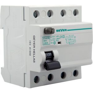 Ρελέ διαρροής 4P 40A 300mA Τύπος AC