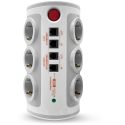 Πολύπριζο 6 θέσεων με διακόπτη 2 USB 1A  RJ11 RJ45