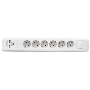 Πολύπριζο 4 θέσεων διακόπτη 2 USB