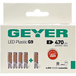 Λάμπα LED G9 4.8W 4000Κ 470lm 4+1 ΔΩΡΟ