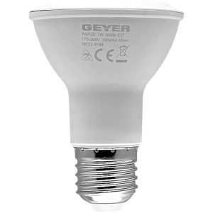 Λάμπα LED PAR20 7W E27 3000K 560lm LP20WE277 geyer