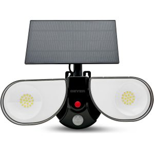 LED Ηλιακό Φωτιστικό Τοίχου Owl 8W 6500Κ 800lm IP65 μαύρος