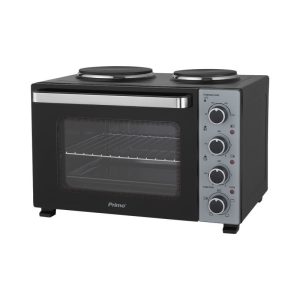 Ηλεκτρικό φουρνάκι με 2 εστίες PREO-40589 PRIMO 35L 3000W Γυάλινη πρόσοψη Μαύρο/Ασημί