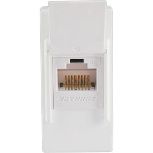 Πρίζα δικτύου 1 θέσης Λευκή Cat.5e RJ45 UTP KS