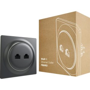 FIBARO Χωνευτή πρίζα Ethernet (Ανθρακί) - Σειρά Walli