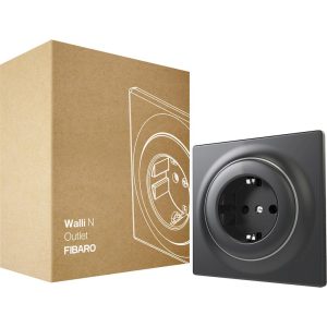 FIBARO Συμβατική πρίζα σούκο (Ανθρακί) - Σειρά Walli