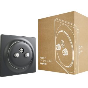 FIBARO Χωνευτή πρίζα TV-SAT (Ανθρακί) - Σειρά Walli