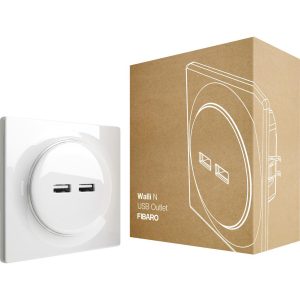 FIBARO Χωνευτή πρίζα USB (λευκό) - Σειρά Walli