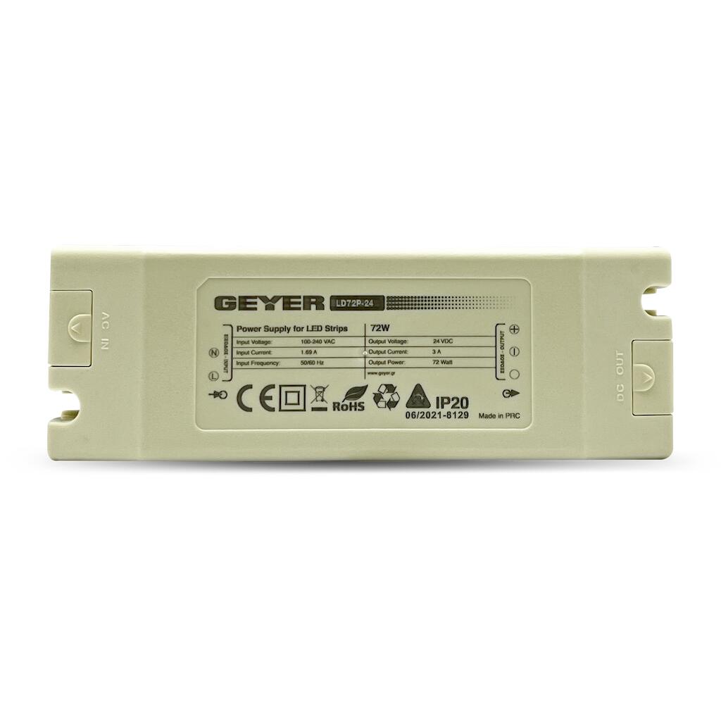 Τροφοδοτικό 72W 24V DC 3A IP40