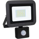 Προβολέας LED 20W 6500K 1700lm IP44 μαύρος με αισθητήρα κίνησης