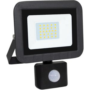 Προβολέας LED 20W 6500K 1600lm IP44 με ανιχνευτή κίνησης μαύρος