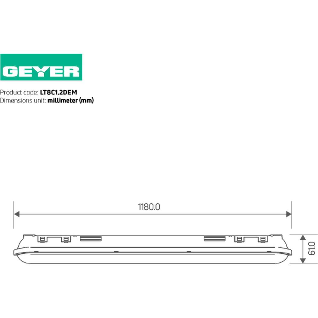 Φωτιστικό LED 40W 4000K 5200lm 1.2m 3h Emergency IP65 IK08