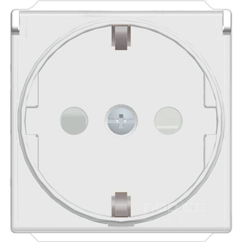 Πρίζα σουκο με καπάκι 2 θέσεων Λευκή 2Ρ+Ε 16Α 250V